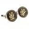 Silver Round Gold Black Flowering Swirl Cufflinks 1.JPG